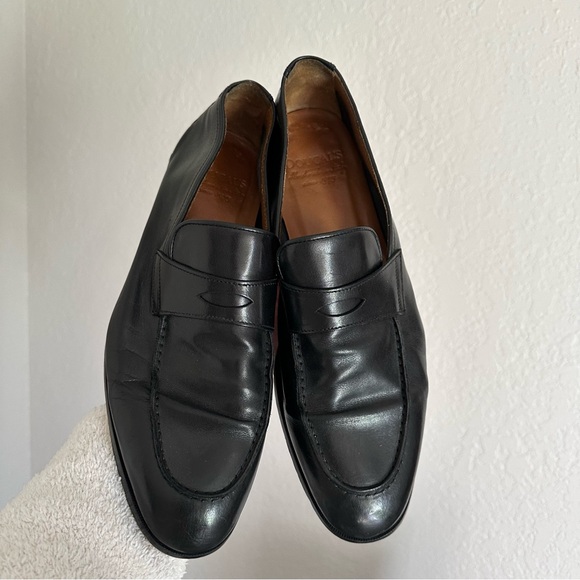Doucal's Black Smooth Leather Slip On Loafers - Picture 5 of 12